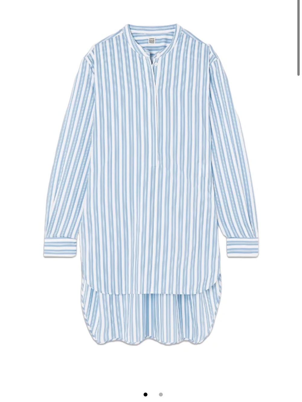 Toteme Blue and White Vertical Stripe Tunic